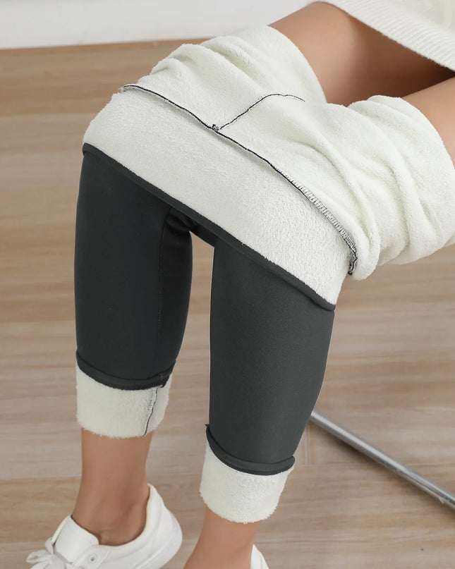 Autumn Winter Warm Fleece Women Leggings Velvet Thicken High Waist Tights Elastic Slim Solid Color Leggings Prevent Cold Tights