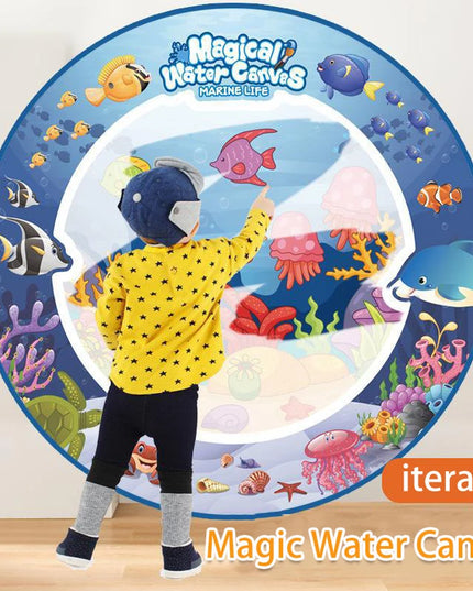 80x80CM Magic Water Drawing Mat Coloring Doodle Mat Montessori Painting Board Painting Pad Magic Pens Kids Educational Toy Gifts
