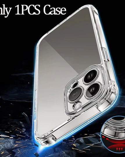 For iPhone 17 16 15 Pro Max Phone Case For iPhone 16 15 14 13 Mini 12 11 Pro Transparent Case iPhone16 Plus Cover