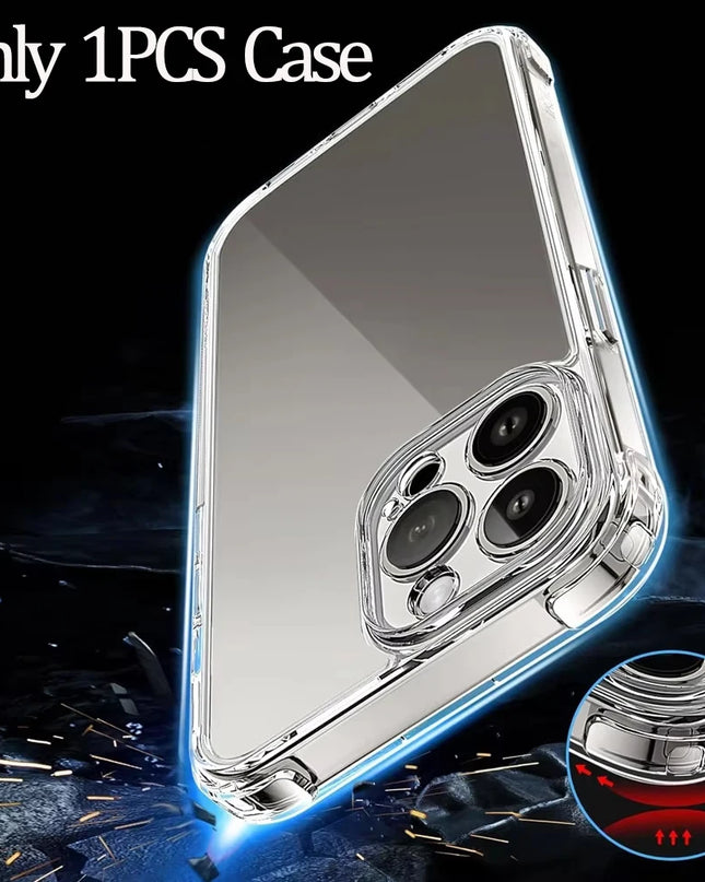 For iPhone 17 16 15 Pro Max Phone Case For iPhone 16 15 14 13 Mini 12 11 Pro Transparent Case iPhone16 Plus Cover