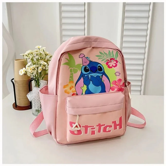 2025New Disney Lilo and Stitch Backpack Kawaii Cartoon Anime Printed Accessories Storage Bag Children's Casual Shoulder Bag Gift