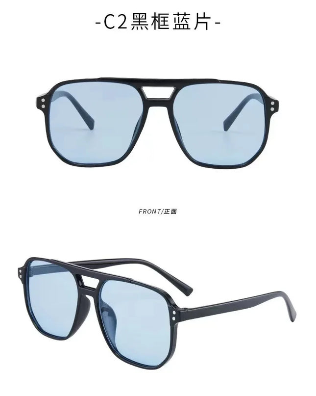 Vintage Men Women Big Sunglasses Men Square Shades Unisex Sun Glasses Black Lense Male Female Sunglasses UV400 Glasses