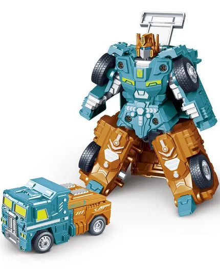 Children's transformable car toys, baby truck, mecha, robot, Police officer model, educational boy,Children's transformable toys