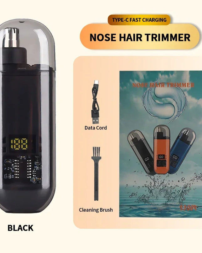 2 In 1 Electric Portable Ear And Nose Hair Trimmer Clipper 2024 Professional Painless Portable Eyebrow For Men
