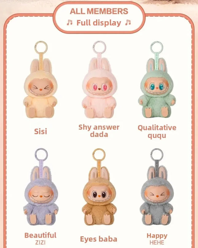 Genuine THE MONSTERS LABUBU Sitting Party Series Vinyl Plush Blind Box Figurine Surprise Hanging Birthday Gift From POP Mart