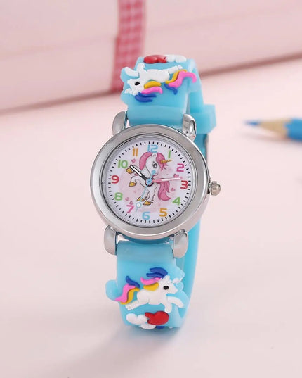 New Fashion Colorful Cartoon Unicorn Student and Children's Watch Quartz Watch Electronic Watch