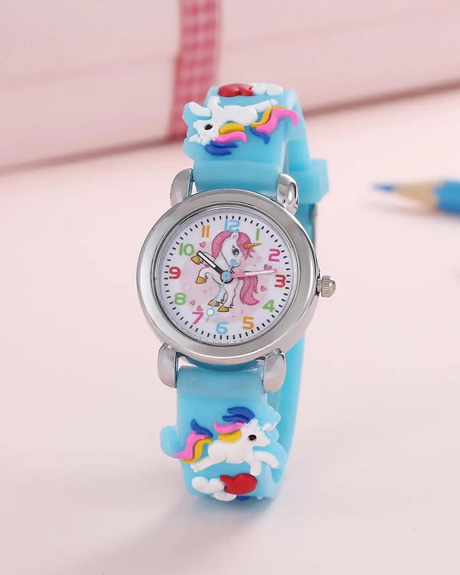 New Fashion Colorful Cartoon Unicorn Student and Children's Watch Quartz Watch Electronic Watch