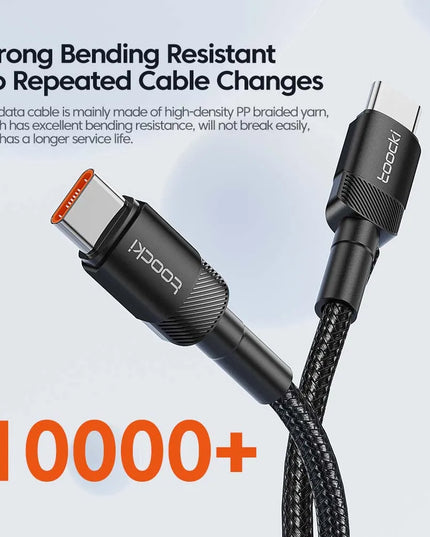 Toocki 100W Type C to USB C Cable PD 3.0 Quick Charge 4.0 Fast Charging Type C to Type C for iPhone 15 Macbook Samsung Xiaomi