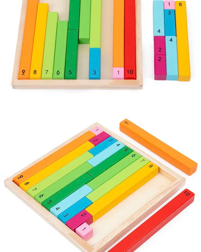 Wooden Montessori Teaching Aids Math Toys Color Fraction Sticks Kindergarten Early Education Learning Educational Toys For Kids