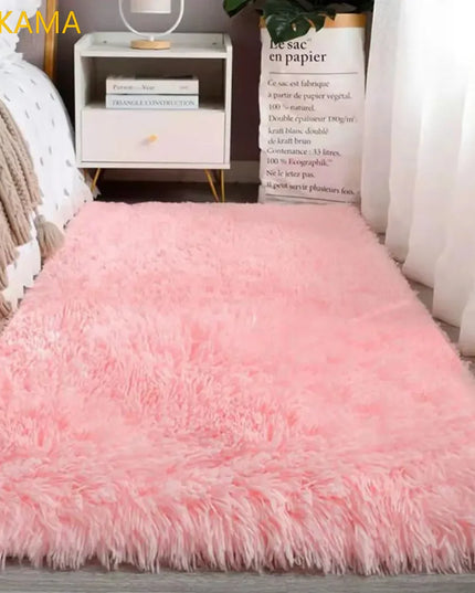 VIKAMA Silk wool Solid Colour Living Room Bedroom Bedside Sofa Soft Mat Home Light Luxury Non-slip Dirty Resistant Washable Rug