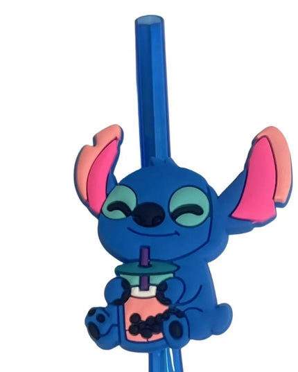 Cartoon Stitch Series Curved Straw Ice Cream Straw Soft Rubber Environmentally Friend Material Food Grade Artistic Design Straw