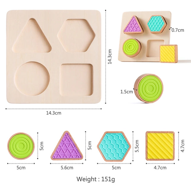 Montessori Wood Toys 0-12Months Baby Colorful Geometry Grasping Board Toys Newborn Sensory Touch Shape Recognition Game Toy Gift