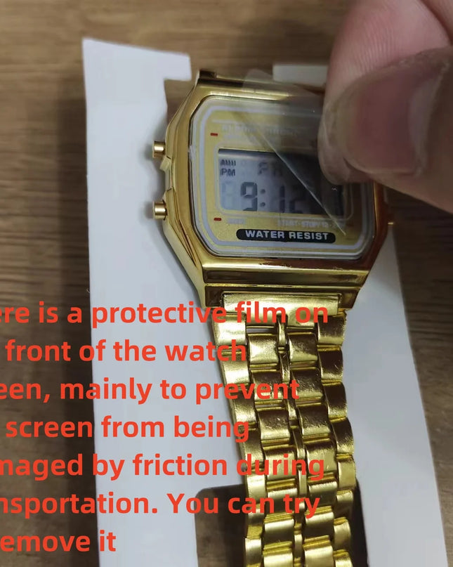 F91W Non-Waterproof Steel Band Watch For Women, Men, Business Clock, Multi-Functional LED Digital Sports Watch, Electronic Clock