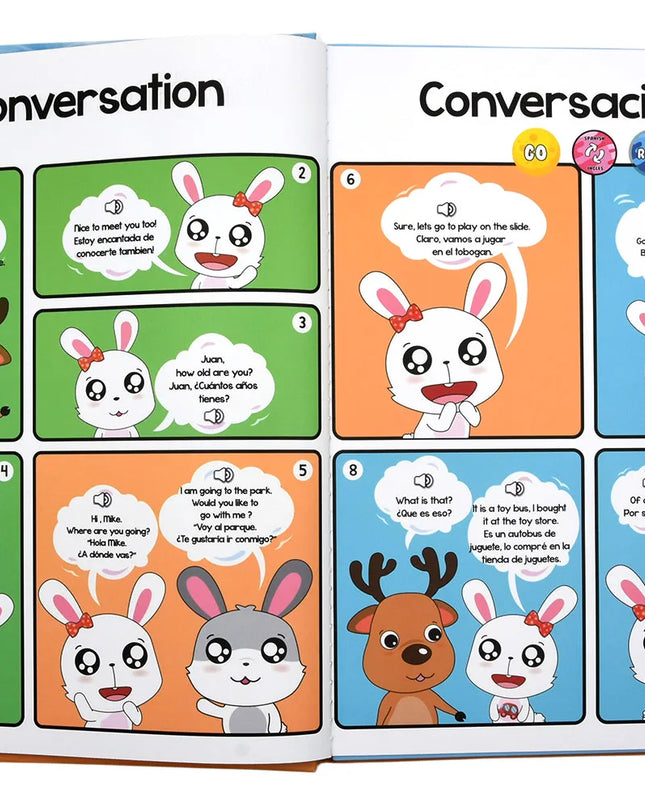 Montessori Spanish English Language Learning Machine Electronic Reading Books Toddler Baby Educational Toys Multifunction Ebook