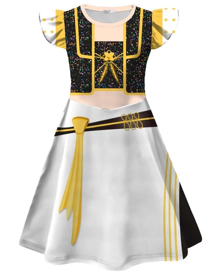 Kids K-Pop Demon Hunters Zoey Rumi Mira Costume Fancy Dress Cosplay Huntrix Idol Movie Cosplay for Girls Kids Halloween Carnival