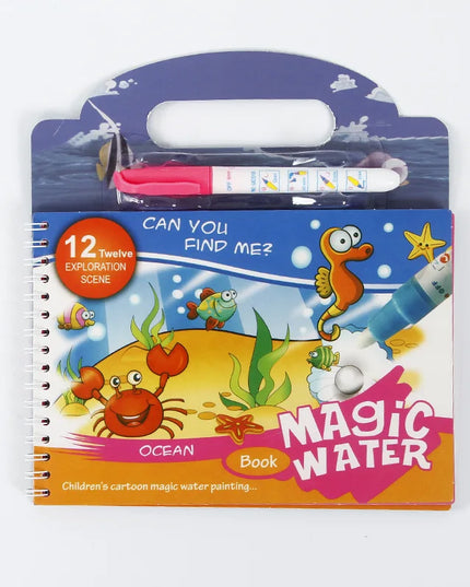 Magic Water Drawing Book - Reusable Montessori Toddler Toy, Mess-Free Painting for Early Education