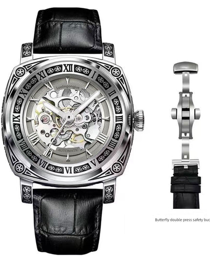 High-End Authentic Automatic Hollow Mechanical Watch Men Business Famous Watch Artificial Exactly the Same High-End Version Watch for Men