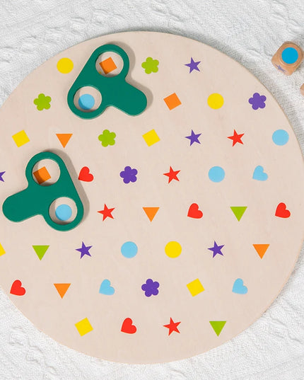 Montessori Matching Game Board Colors And Shapes Learning Puzzle Toy Concentration With Dice Interactive Educational Board Game
