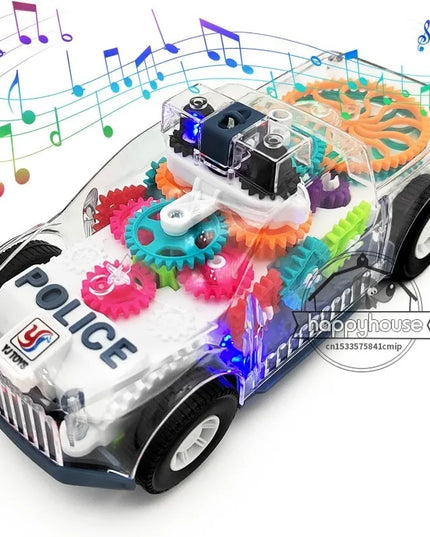 Baby toys Toddler Police Car Electric Vehicle Toy Auto Driving Transparent Gears Music Lights Cars Toys for Kids Boys