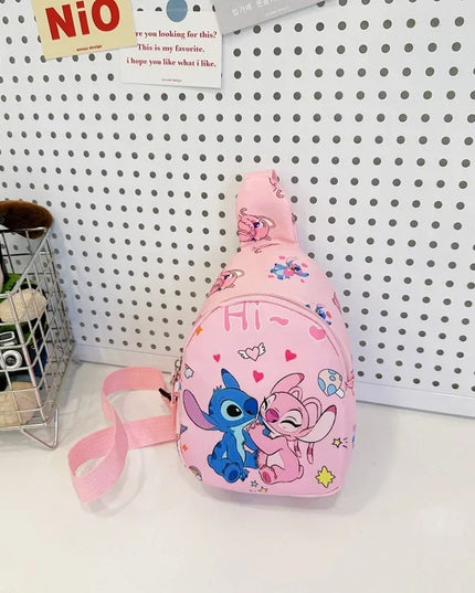 Cartoon Mini Stitch & Angel Sling Chest Bag Anime Crossbody Storage Bag Shoulder Bag Coin Purse Halloween Christmas party gift