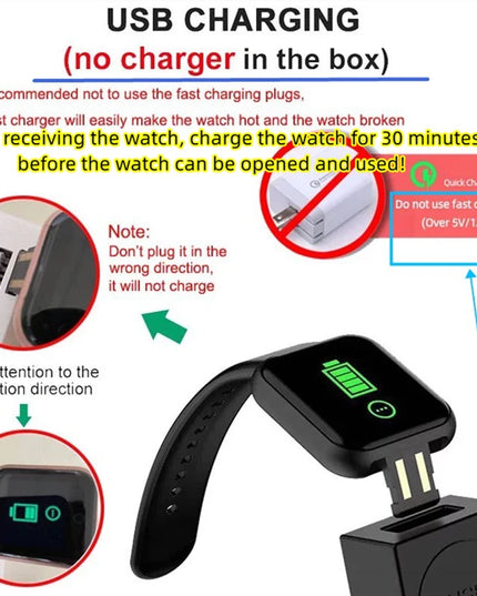 Smartwatch Men Women Wristwatches Smart Watch Message Fitness Monitor Bracelet Birthday Gift Electronic Clock For Android IOS