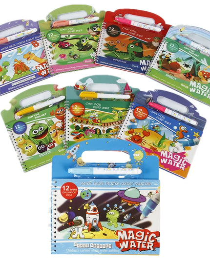 Magic Water Drawing Book - Reusable Montessori Toddler Toy, Mess-Free Painting for Early Education