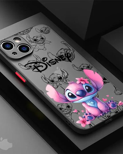 Shockproof Case For Apple iPhone 11 13 15 14 16 Pro Max 12 Mini 7 8 Plus XR X XS Matte Funda Phone Cover Cute Cartoon Stitch