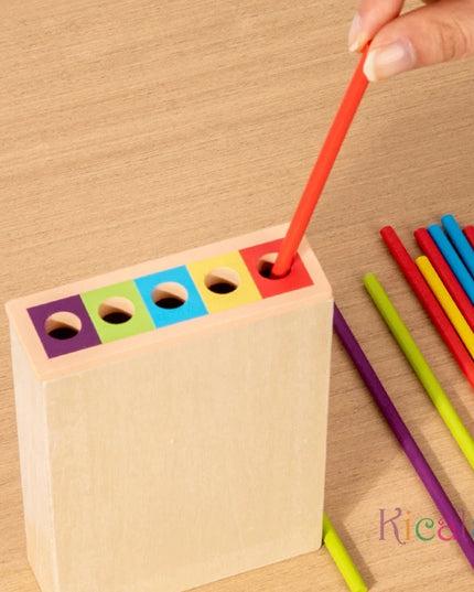Montessori Game Wooden Stick Tower Toy With Sticks Dice Motor Skills Development Stick Counting Math Educational Toy For Kids
