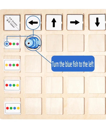 Montessori Wooden Toys Children Logical Thinking Training Direction Color Cognition Educational Battle Battle Board Game Gifts
