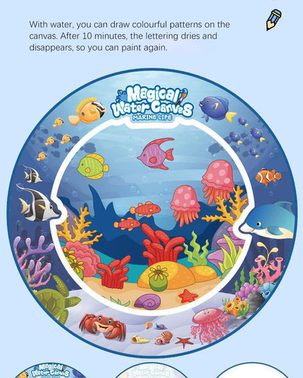 80x80CM Magic Water Drawing Mat Coloring Doodle Mat Montessori Painting Board Painting Pad Magic Pens Kids Educational Toy Gifts