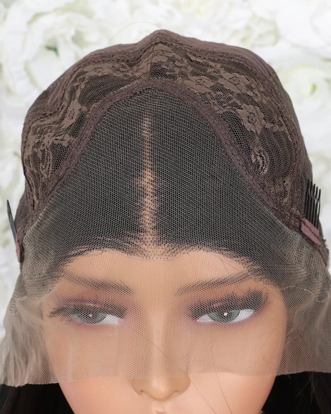 13X4 Lace Frontal Wig Synthetic Long Soft Straight Prepluck Hairline Baby Hair Cosplay Daily Party Layered Glueless Black Color