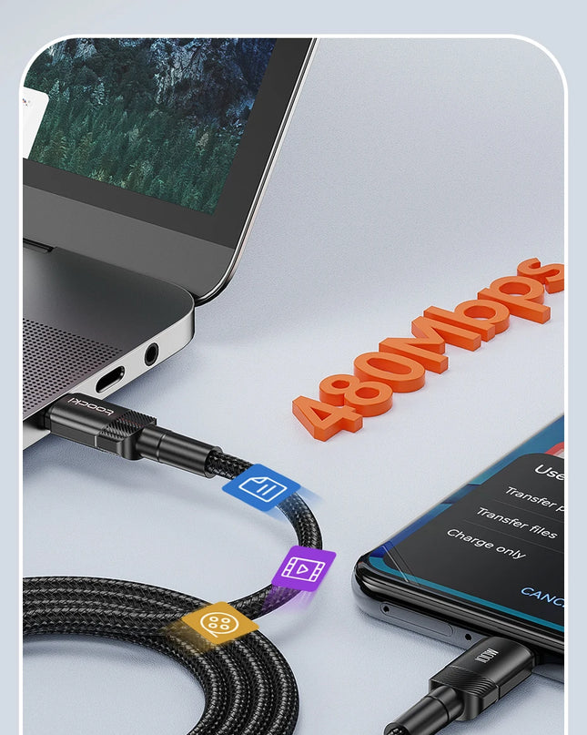 Toocki 100W Type C to USB C Cable PD 3.0 Quick Charge 4.0 Fast Charging Type C to Type C for iPhone 15 Macbook Samsung Xiaomi
