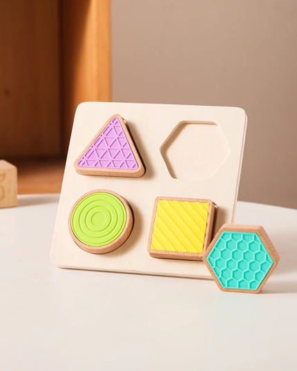 Montessori Wood Toys 0-12Months Baby Colorful Geometry Grasping Board Toys Newborn Sensory Touch Shape Recognition Game Toy Gift