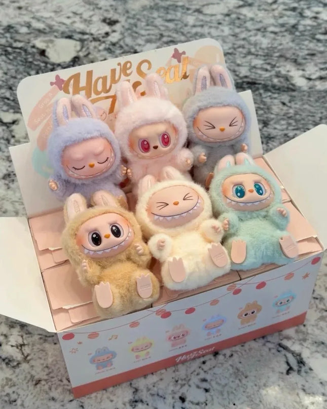 Genuine THE MONSTERS LABUBU Sitting Party Series Vinyl Plush Blind Box Figurine Surprise Hanging Birthday Gift From POP Mart