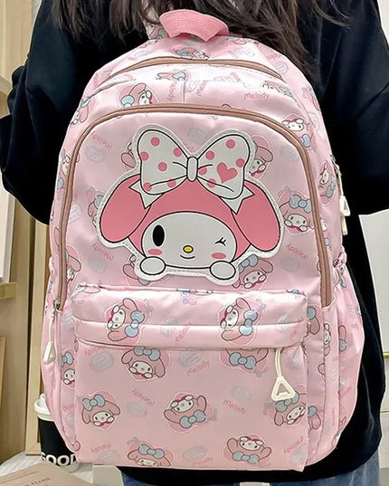 Sanrio Backpack For Kids Cartoon Hello Kitty Kuromi Bookbag Student Teenager Girl Boy Nylon Shoulders Bag Schoolbag Kawaii Bags