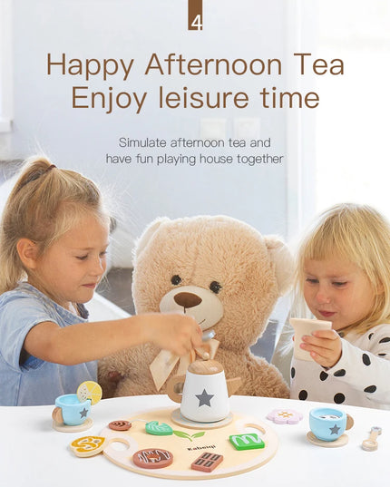 Children's simulation wooden toys, tea set sets, pretend games, baby educational toys, birthday and holiday gifts