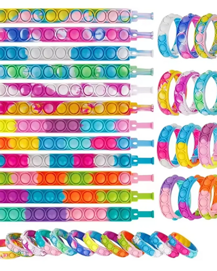 Fidget Toys Pop Bracelet Party Favors Bubble Bracelets Push Poping Sensory Stress Reliever Toys for Kids Children Gifts