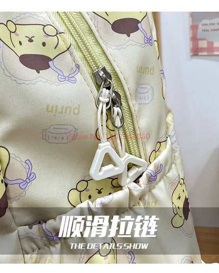 Sanrio Backpack For Kids Cartoon Hello Kitty Kuromi Bookbag Student Teenager Girl Boy Nylon Shoulders Bag Schoolbag Kawaii Bags