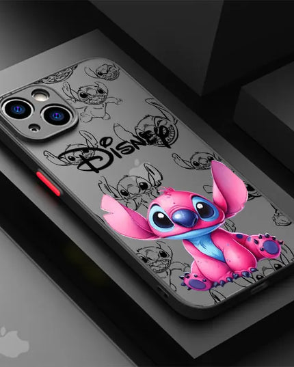 Shockproof Case For Apple iPhone 11 13 15 14 16 Pro Max 12 Mini 7 8 Plus XR X XS Matte Funda Phone Cover Cute Cartoon Stitch