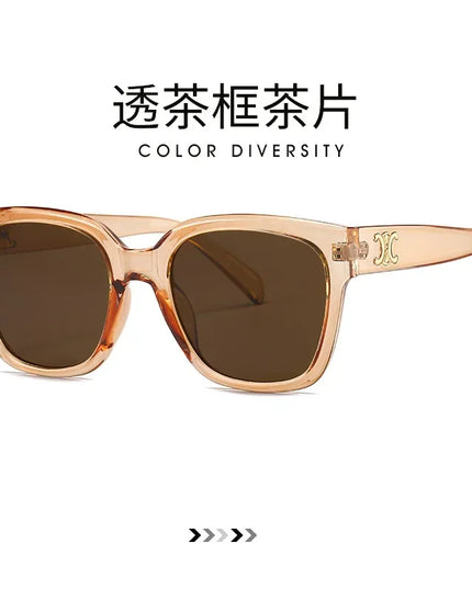 Man Summer 2025 new sunglasses high-end square slimming Facebook same style sunglasses anti UV simple women's version