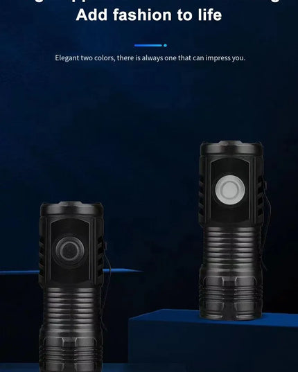 LED Strong Light Flashlight Rechargeable Multi functional for Long Range Portable Outdoor Home Mini Flashlight Cap Clip Light