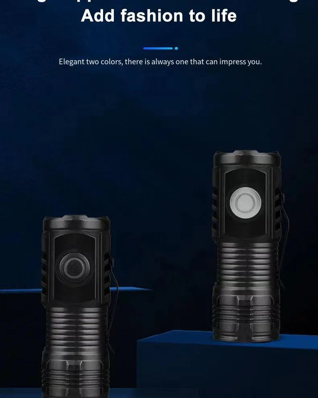 LED Strong Light Flashlight Rechargeable Multi functional for Long Range Portable Outdoor Home Mini Flashlight Cap Clip Light