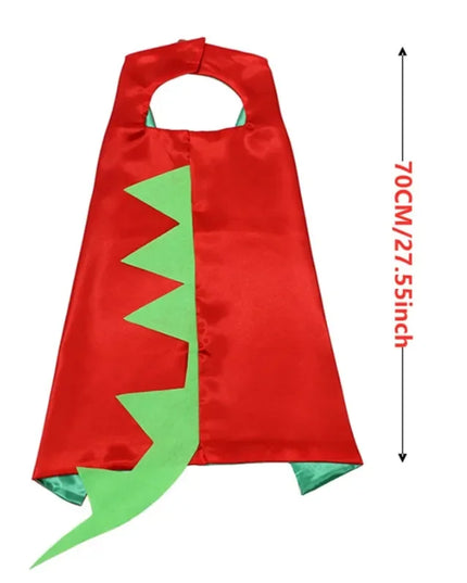 Kids Blue Dinosaur Cloak Dress Up Costume with Tail Mask Animal Play Children Halloween Party Wrist Toys Gifts