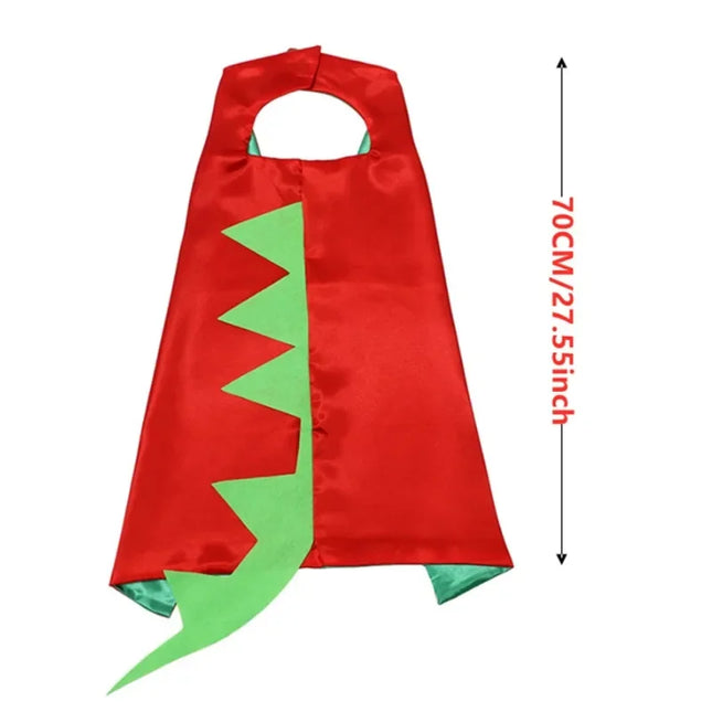 Kids Blue Dinosaur Cloak Dress Up Costume with Tail Mask Animal Play Children Halloween Party Wrist Toys Gifts