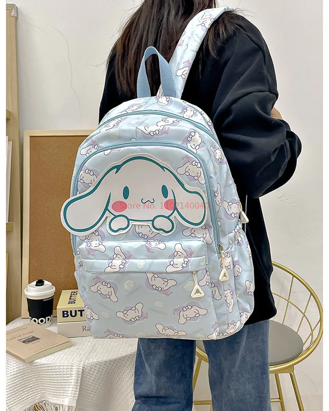 Sanrio Backpack For Kids Cartoon Hello Kitty Kuromi Bookbag Student Teenager Girl Boy Nylon Shoulders Bag Schoolbag Kawaii Bags
