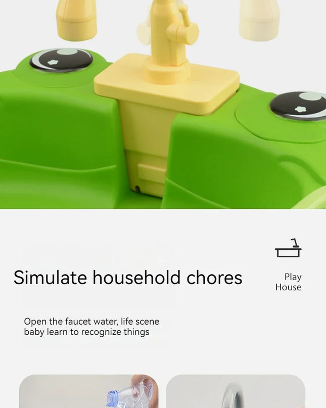 Toy Kitchen Set for Toddlers with Electric Circulating Water, Dishwasher Sink, Imaginative Pretend Play for Kids Boys Girls Ages