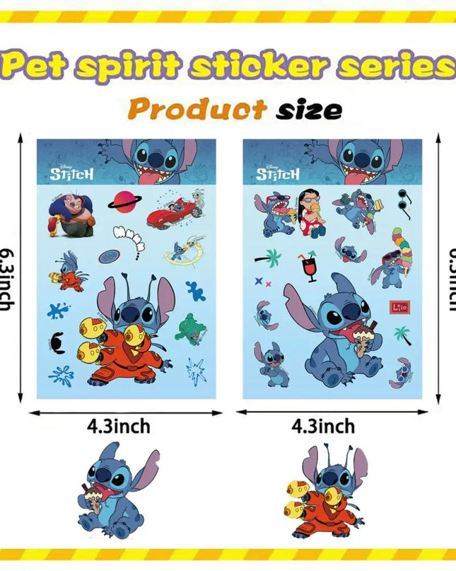 32Sheets Children DIY Puzzle Sticker Cartoon Stitch Character Assemble Stickers Kids Toys Boys Girls Gifts