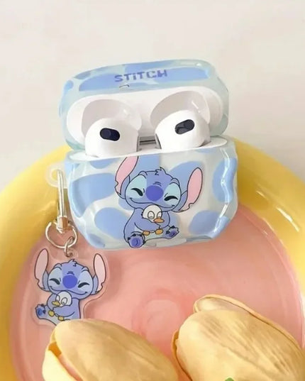 Cartoon Stitch Earphone Case for Apple AirPods 1 2 3 Pro 2 Case Cute  Earphones Case Air Pods 4 Protective Cover With Hook