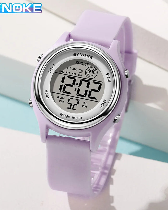SYNOKE Colorful Children Seven Lights Watches Sport Students Digital Watch For Kids Waterproof Electronic Watch Shock Resist