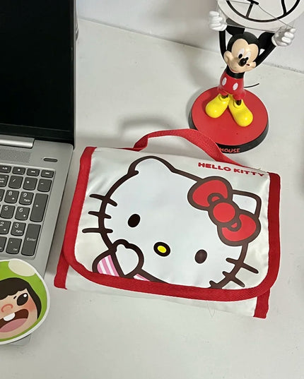Cute Portable Travel Wash Up Storage Bag Girls Gifts Hello Kitty Kuromi Stitch KT Cat Cartoon Cosmetic Bag For Girl Kawaii Gifts